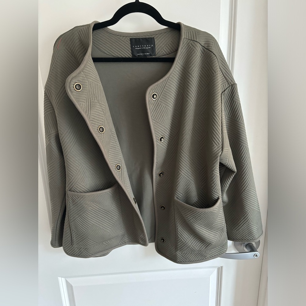 Anthro green jacket with buttons - oversized (size medium runs large)